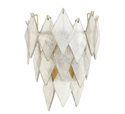 Applique murale, Rhombus, laiton antique, verre, L27cm, H36cm - Eichholtz