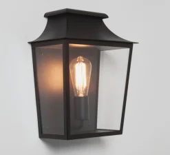 Applique murale, Richmond Wall 285, noir texturé, IP44, L19,7cm, H36cm - Astro