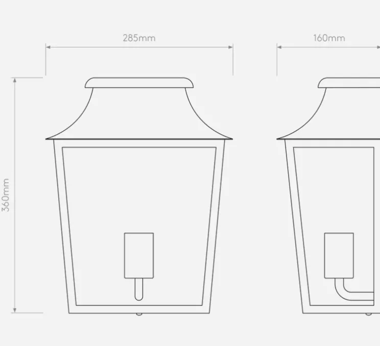 Applique murale, Richmond Wall 285, noir texturé, IP44, L19,7cm, H36cm - Astro