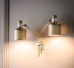 Applique murale, Riddle Double, laiton, noir, Ø40cm, H35cm - Bert Frank