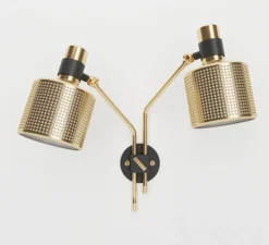 Applique murale, Riddle Double, laiton, noir, Ø40cm, H35cm - Bert Frank