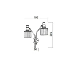 Applique murale, Riddle Double, laiton, noir, Ø40cm, H35cm - Bert Frank