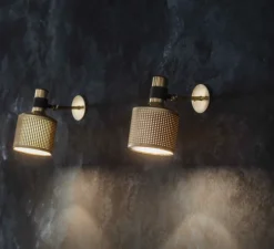 Applique murale, Riddle Single, laiton, noir, Ø12cm, H19cm - Bert Frank