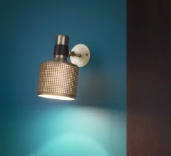 Applique murale, Riddle Single, laiton, noir, Ø12cm, H19cm - Bert Frank