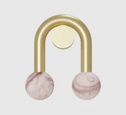 Applique murale, Rigoberta direct super curved, or, L26cm, H23cm - Robin