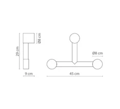 Applique murale, Rigoberta direct trio, or, L49cm, H30cm - Robin