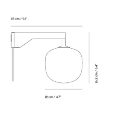 Applique murale, Rime, noir, L23cm, H12cm - Muuto