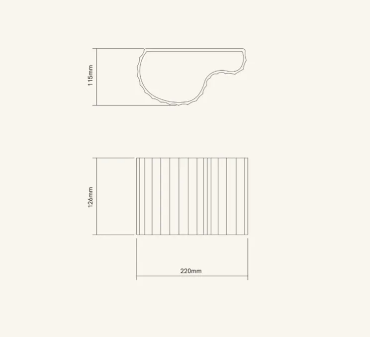 Applique murale, Rippo, blanc pur, L22cm, H12,6cm - Lobo Atelier