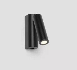 Applique murale, Rob, noir, LED, 3000K, 160lm, L3,5cm, H11cm - FARO