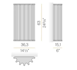 Applique murale, Roma, bronze, LED, dim, 2700K, 1416 lm, L36,3cm, H63cm - Panzeri