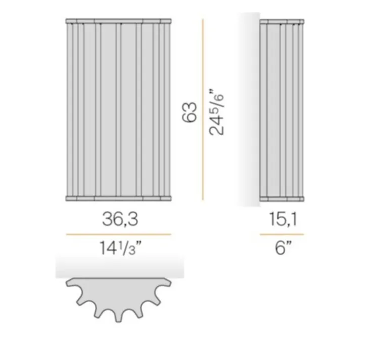 Applique murale, Roma, bronze, LED, dim, 2700K, 1416 lm, L36,3cm, H63cm - Panzeri