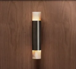 Applique murale, Roma Tall, bronze et albâtre, LED, 2700K, L5,4cm, H8,5cm - CTO lighting