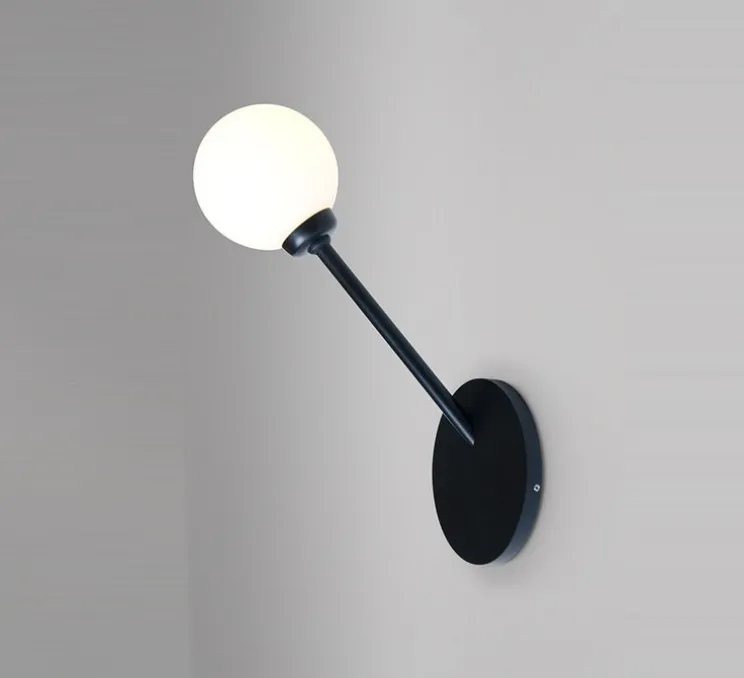 Applique murale, Row, noir, Ø8cm, H29cm - Atelier Areti