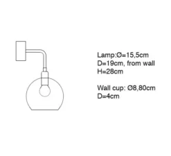 Applique murale, Rowan, vieux rose, L15cm, H28cm - Ebb and Flow