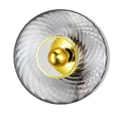 Applique murale, ROXANNE PETITE, graphite doré, Ø20cm, H12cm - Elements Lighting