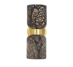 Applique murale, Sakura, argile noir, laiton satiné, L11cm, H29cm - Mullan Lighting