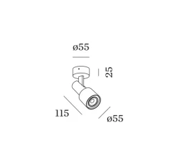 Applique murale, Sara On Base 1.0, or, Ø5,5cm, H15cm - Wever & Ducré