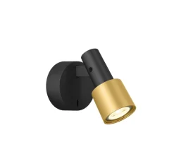 Applique murale, Sara Snooze, noir et or, Ø8,5cm, H11,5cm - Wever & Ducré