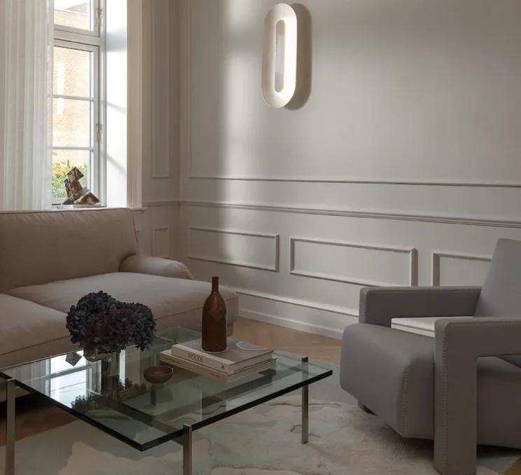 Applique murale, Sasi large, argent, LED, 3000K, 1996lm, L27,5cm, H65cm - Nuura