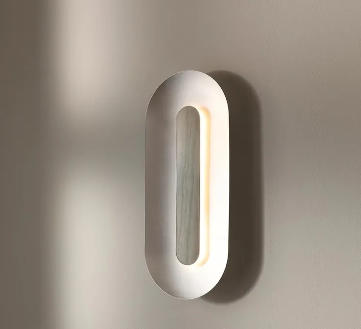 Applique murale, Sasi large, argent, LED, 3000K, 1996lm, L27,5cm, H65cm - Nuura