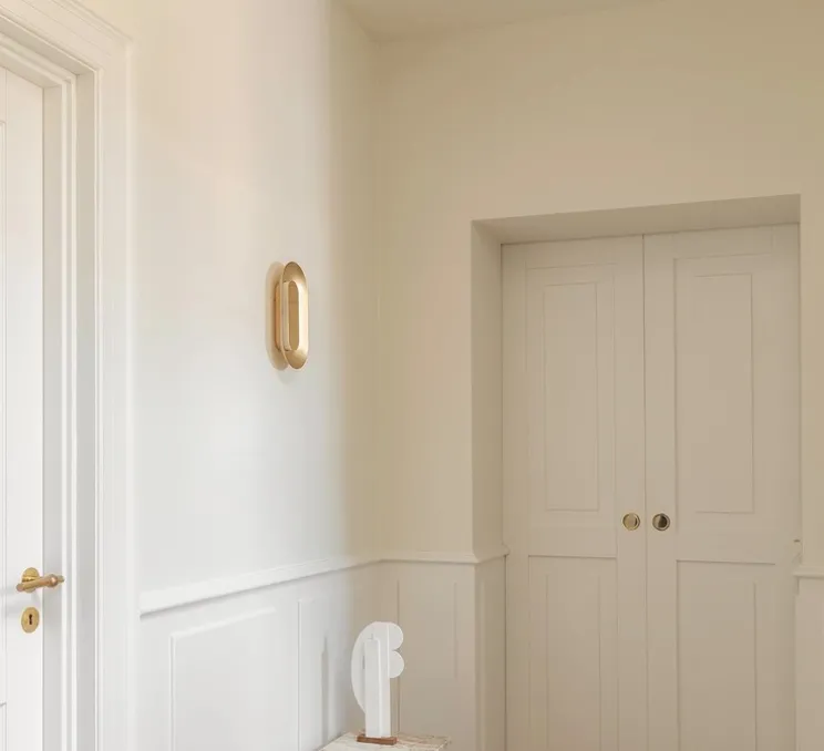 Applique murale, Sasi small, laiton, LED, 3000K, 962lm, L15,5cm, H29cm - Nuura