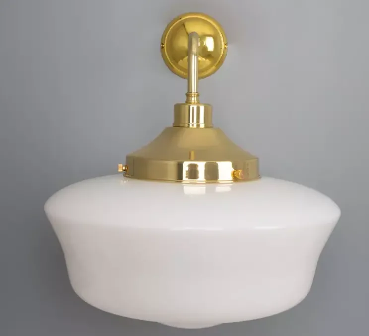 Applique murale, Schoolhouse, laiton poli, L38cm, H35cm - Mullan Lighting