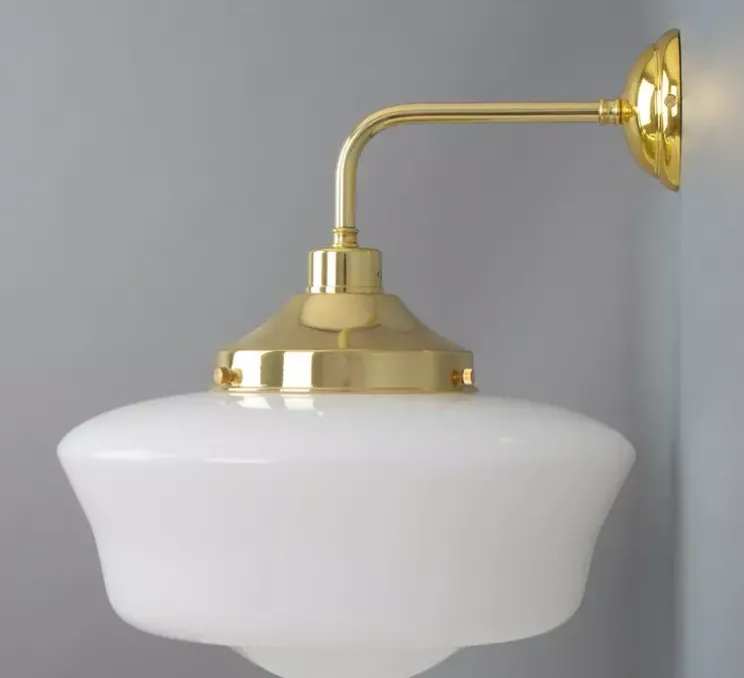 Applique murale, Schoolhouse, laiton poli, L38cm, H35cm - Mullan Lighting