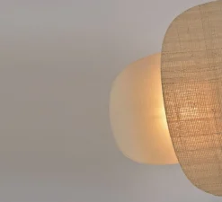 Applique murale, Screen 70's double,lin bouleau, raphia, L57cm, H76cm - Market Set