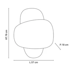 Applique murale, Screen 70's double,lin bouleau, raphia, L57cm, H76cm - Market Set