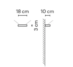 Applique murale, Set 7749, blanc, LED, dim, 2700K, 1041 lm, L18cm, H3cm - Vibia