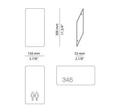 Applique murale, Shapes 4100, anthracite, LED, dim, 2700K, 870 lm, L15cm, H30cm - Estiluz
