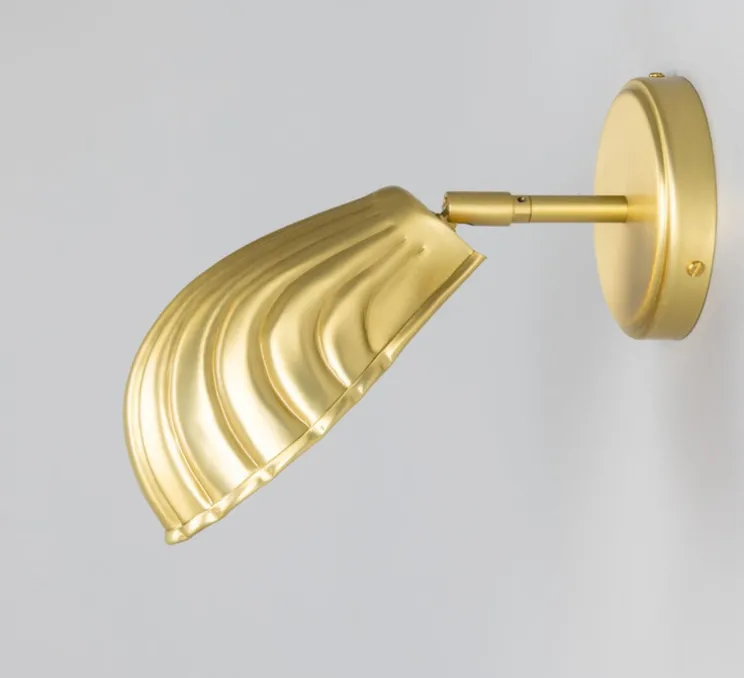 Applique murale, Shell, or satiné, Ø12cm, H26.5cm - Mullan Lighting