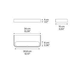 Applique murale, Shift Large, noir mat, LED, 2700K, 5085 lm, L34cm, H4cm - Lodes