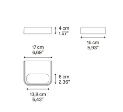 Applique murale, Shift Small, champagne, LED, 2700K, 2495 lm, L17cm, H4cm - Lodes