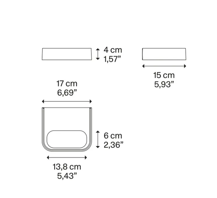 Applique murale, Shift Small, champagne, LED, 2700K, 2495 lm, L17cm, H4cm - Lodes