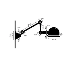 Applique murale, Signal 2 bras, SI371, Vert Olive, Ø10cm, H47cm - Jieldé