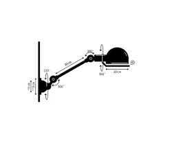 Applique murale, Signal 1 bras, SI301, ivoire, brillant, L40cm, H15cm - Jieldé