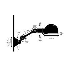 Applique murale, Signal 1 bras, SI701, gris souris, L32cm, H15cm - Jieldé
