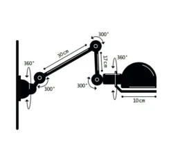 Applique murale, SIGNAL 2 bras SI371, bleu clair, Ø10cm, H30cm - Jieldé