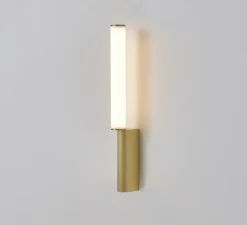 Applique murale, Signal 445, laiton satiné, LED, dim, 2700K, 480 lm, L4cm, H44,5cm - CVL