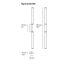 Applique murale, Signal double 920, graphite poli, LED, dim, 2700K, 1340 lm, L4cm, H92cm - CVL