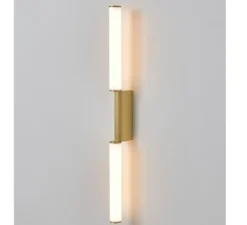 Applique murale, Signal double 920, laiton satiné, LED, dim, 2700K, 1340 lm, L4cm, H92cm - CVL