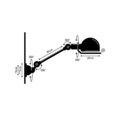 Applique murale, Signal SI301, bleu pastel poli , L40cm, H15cm - Jieldé