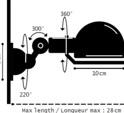 Applique murale, Signal SI300, jaune souffre, L28cm, H15cm - Jieldé