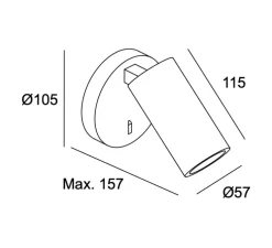 Applique murale, Simply, noir, L10,5cm, H11,5cm - LEDs C4