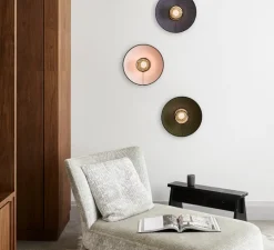 Applique murale, Singapour, cannage, amande et anthracite, Ø40cm, H22cm - MARKET SET