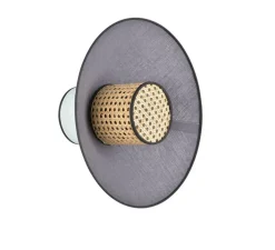 Applique murale, Singapour, cannage, amande et anthracite, Ø40cm, H22cm - MARKET SET