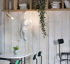 Applique murale, singe, Monkey Hanging, gauche, blanc, H76,5cm - Seletti