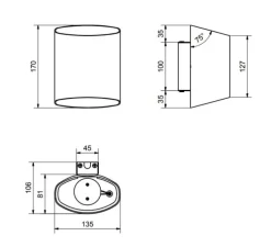 Applique murale, Sinne, Blanc, laiton, LED, 3000K, 600 lm, Ø13,5cm, H17cm - Belid