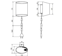 Applique murale, Sinne, laiton, avec câble, Ø13,5cm, H17cm - Belid